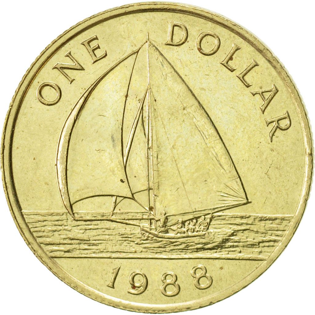 Bermuda | 1 Dollar Coin | Bermuda Fitted Dinghy | Sailing Boat | KM56 | 1988 - 1997