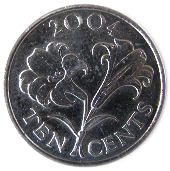 Bermuda | 10 Cents Coin | Queen Elizabeth II | Bermuda Lily | KM109 | 1999 - 2009