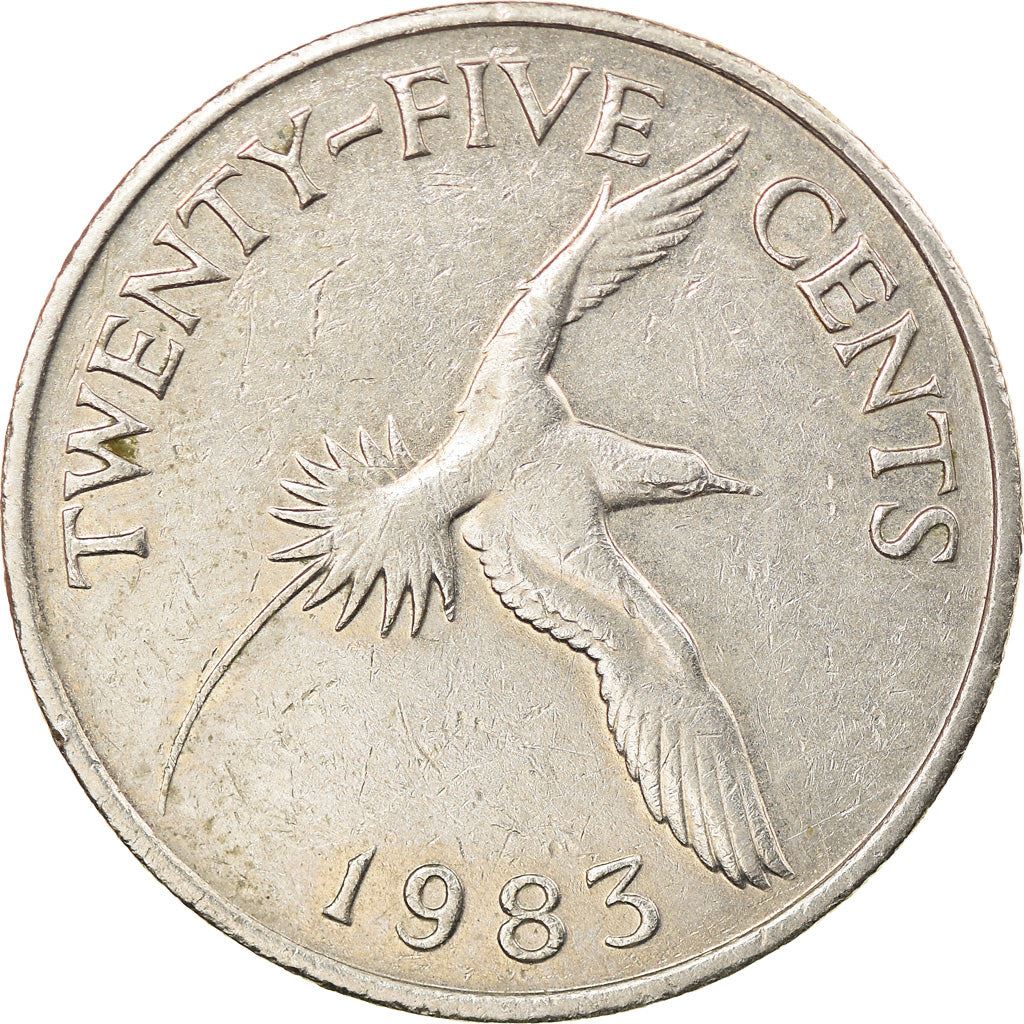 Bermuda | 25 Cents Coin | Queen Elizabeth II | White-Tailed Tropicbird | KM18 | 1970 - 1985