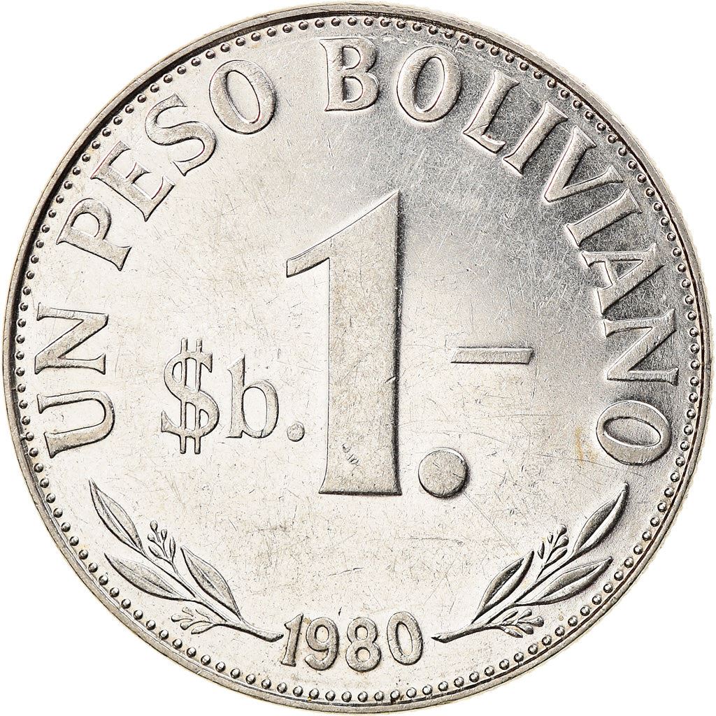 Bolivia 1 Peso Boliviano Coin | Mountains | Chapel | Palm Tree | Lama | KM192 | 1968 - 1980