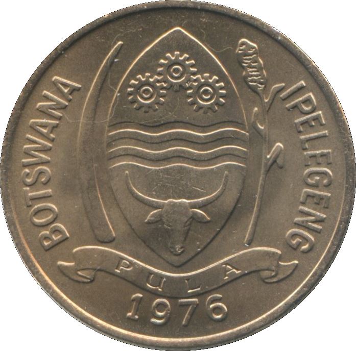 Botswana 10 Thebe Coin | Gemsbok | KM5 | 1976 - 1989