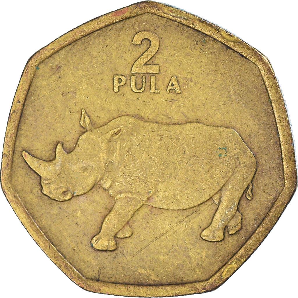 Botswana 2 Pula Coin | White Rhinoceros | Rhino | KM25a | 2004