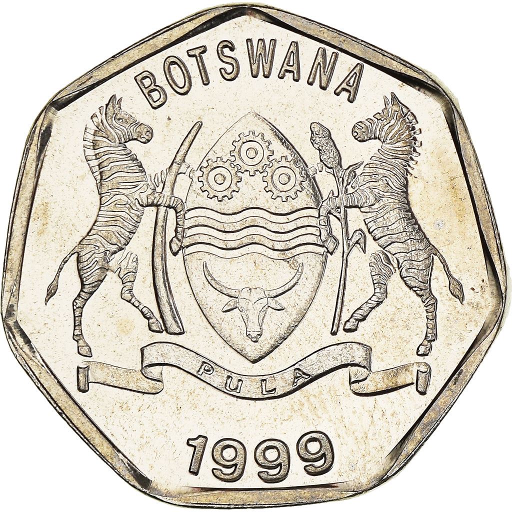 Botswana 25 Thebe Coin | Zebu | KM28 | 1998 - 2009