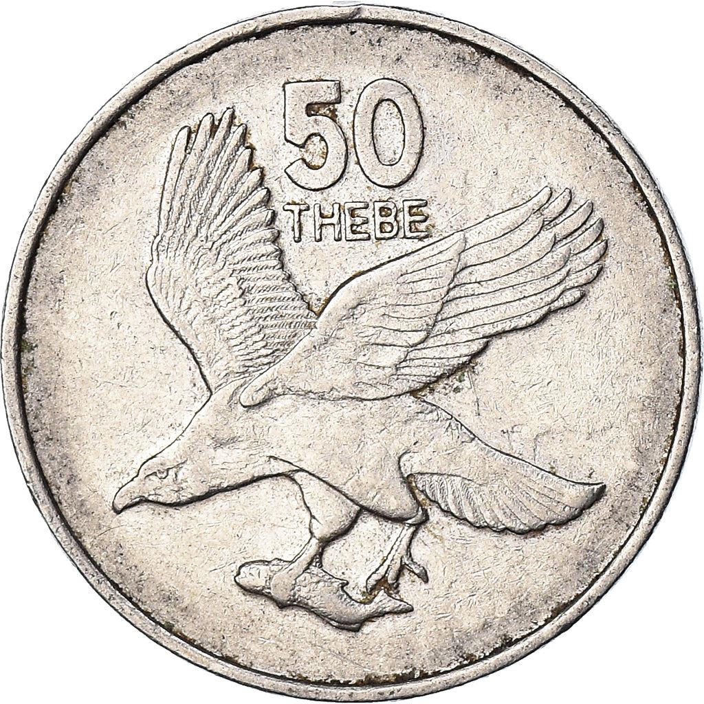 Botswana 50 Thebe Coin | African Fish Eagle | KM29 | 1996 - 2001