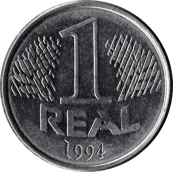 Brazil 1 Real Laureate head of Republic Coin KM636 1994