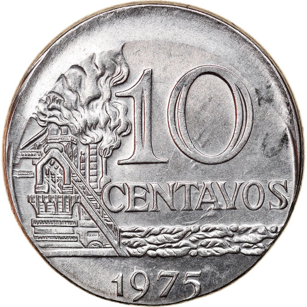 Brazil 10 Centavos Coin | magnetic | KM578.1a | 1974 - 1979