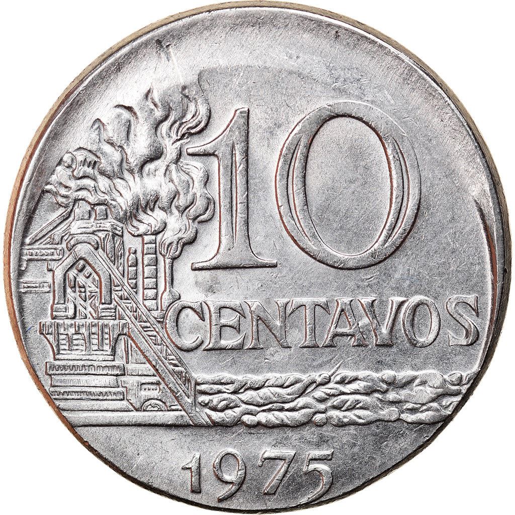 Brazil 10 Centavos Coin | magnetic | KM578.1a | 1974 - 1979