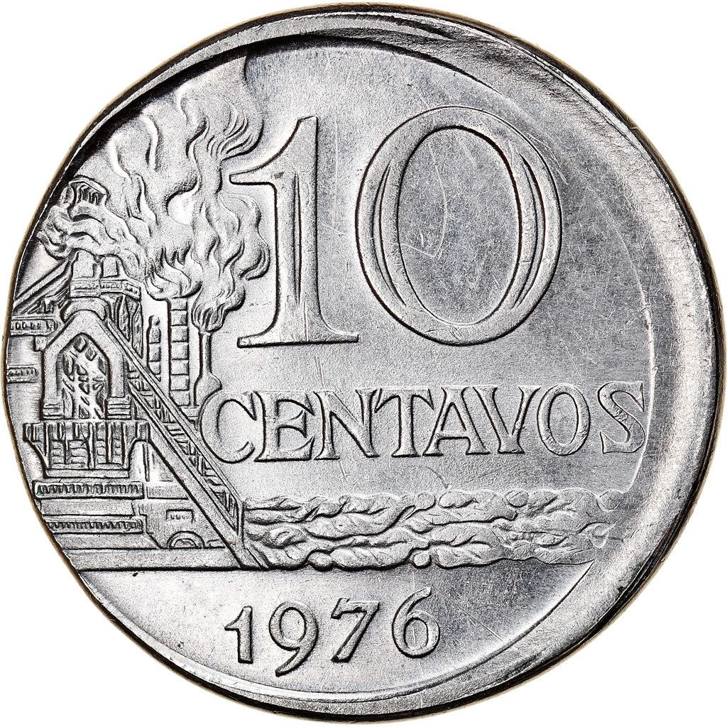 Brazil 10 Centavos Coin | magnetic | KM578.1a | 1974 - 1979