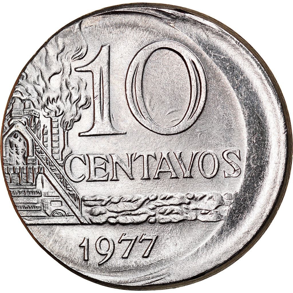 Brazil 10 Centavos Coin | magnetic | KM578.1a | 1974 - 1979