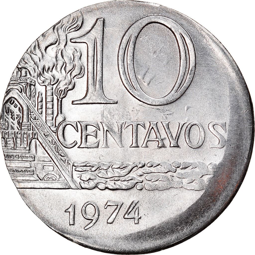 Brazil 10 Centavos Coin | magnetic | KM578.1a | 1974 - 1979