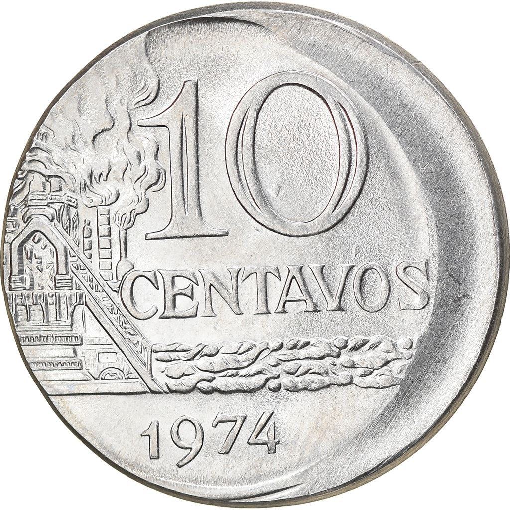 Brazil 10 Centavos Coin | magnetic | KM578.1a | 1974 - 1979