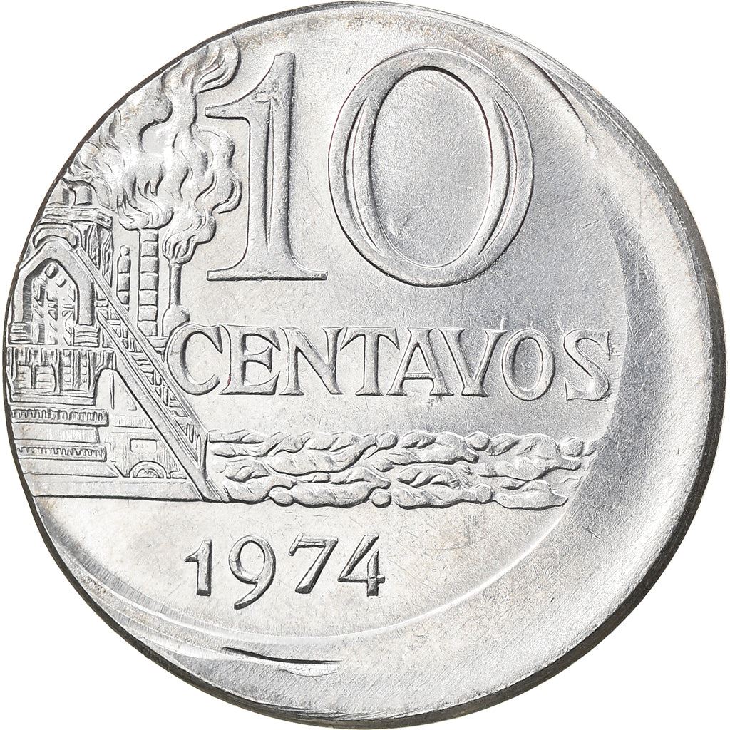 Brazil 10 Centavos Coin | magnetic | KM578.1a | 1974 - 1979