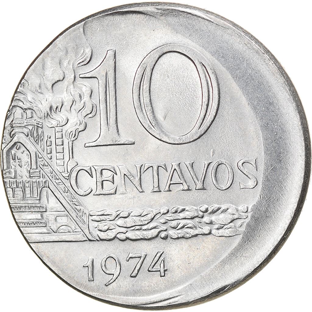 Brazil 10 Centavos Coin | magnetic | KM578.1a | 1974 - 1979