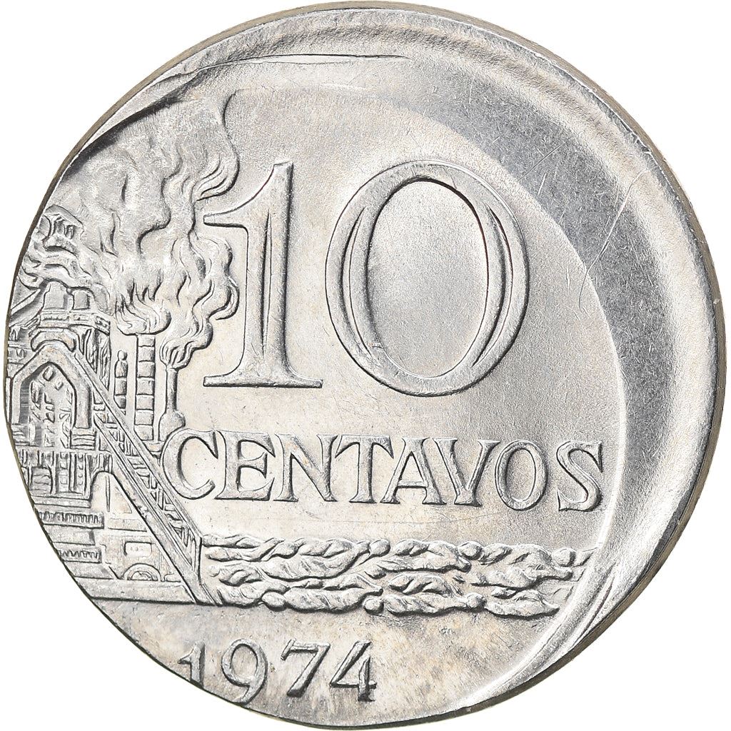 Brazil 10 Centavos Coin | magnetic | KM578.1a | 1974 - 1979