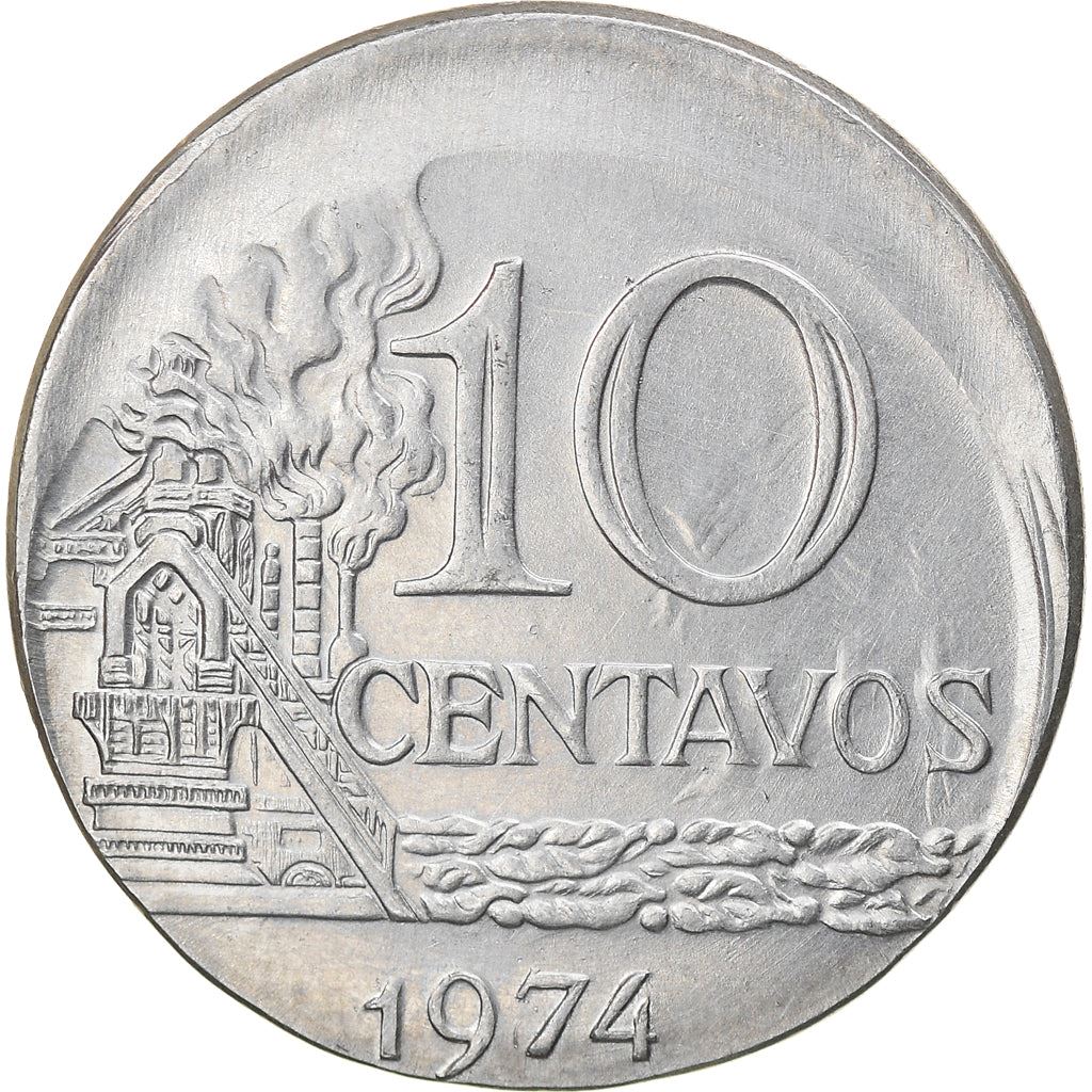 Brazil 10 Centavos Coin | magnetic | KM578.1a | 1974 - 1979