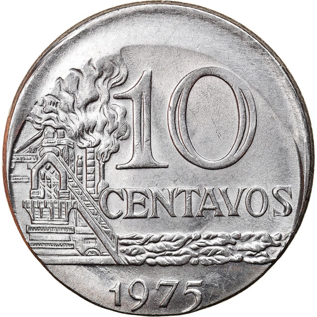 Brazil 10 Centavos Coin | magnetic | KM578.1a | 1974 - 1979