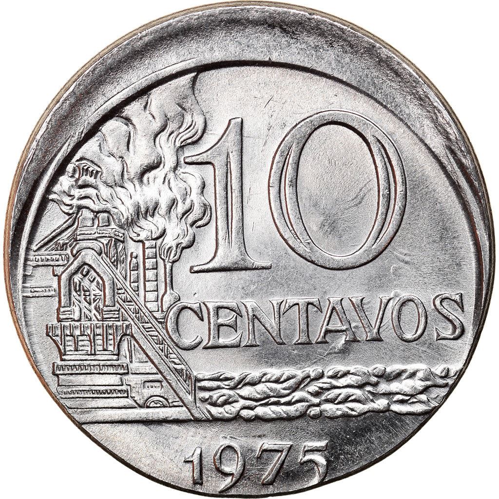 Brazil 10 Centavos Coin | magnetic | KM578.1a | 1974 - 1979