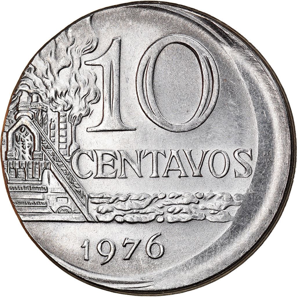 Brazil 10 Centavos Coin | magnetic | KM578.1a | 1974 - 1979