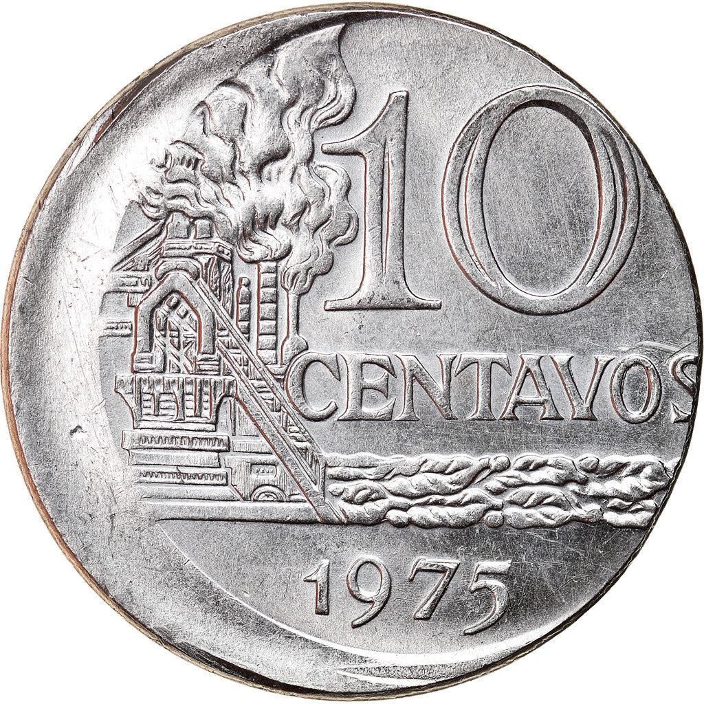 Brazil 10 Centavos Coin | magnetic | KM578.1a | 1974 - 1979