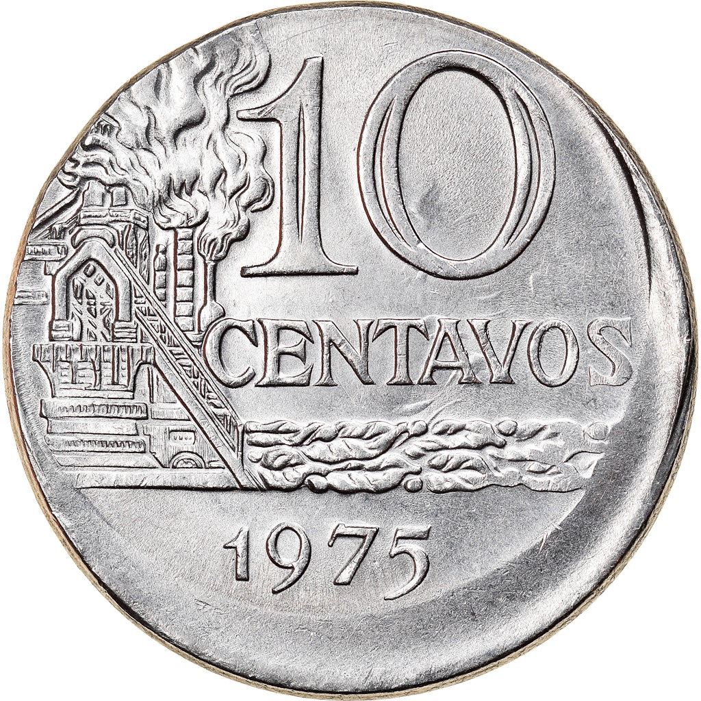 Brazil 10 Centavos Coin | magnetic | KM578.1a | 1974 - 1979