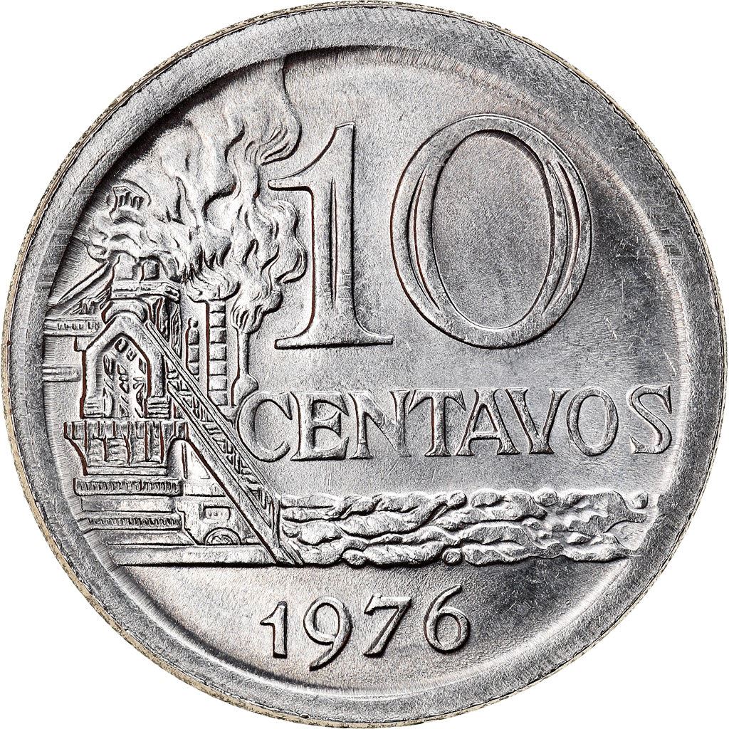 Brazil 10 Centavos Coin | magnetic | KM578.1a | 1974 - 1979