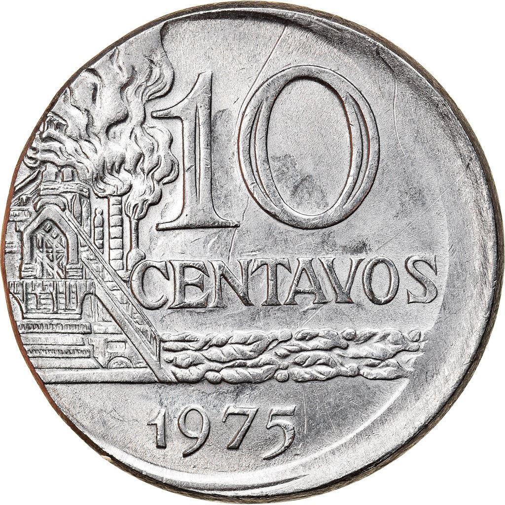 Brazil 10 Centavos Coin | magnetic | KM578.1a | 1974 - 1979