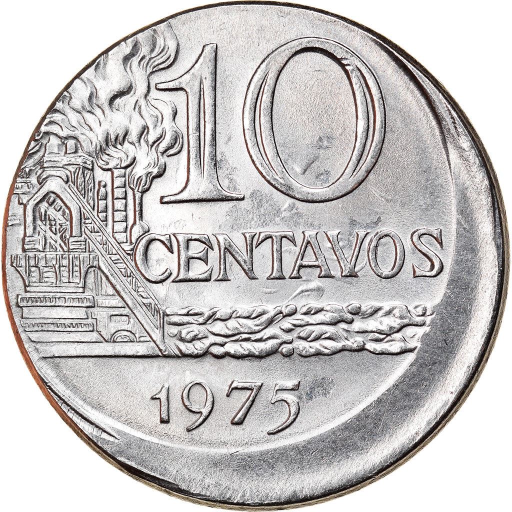 Brazil 10 Centavos Coin | magnetic | KM578.1a | 1974 - 1979