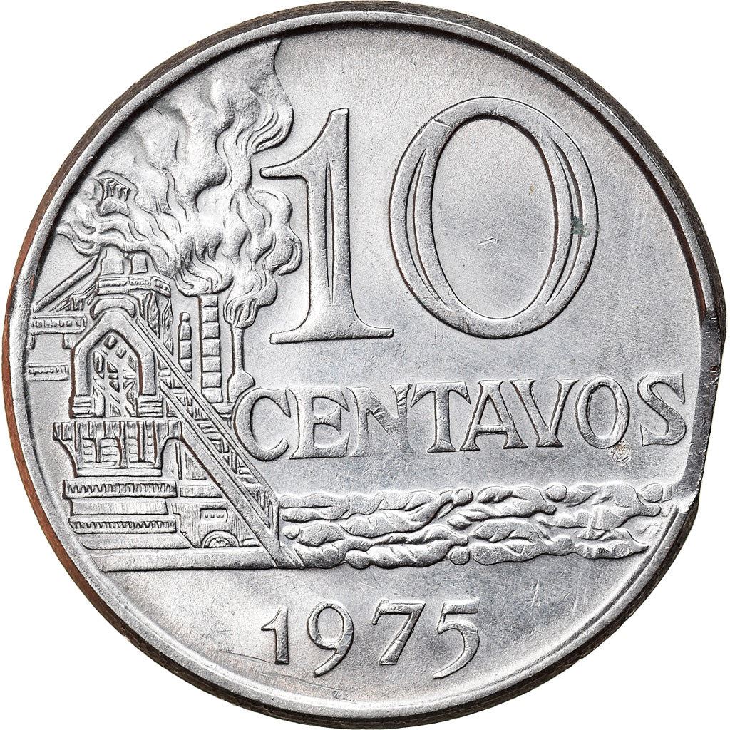 Brazil 10 Centavos Coin | magnetic | KM578.1a | 1974 - 1979