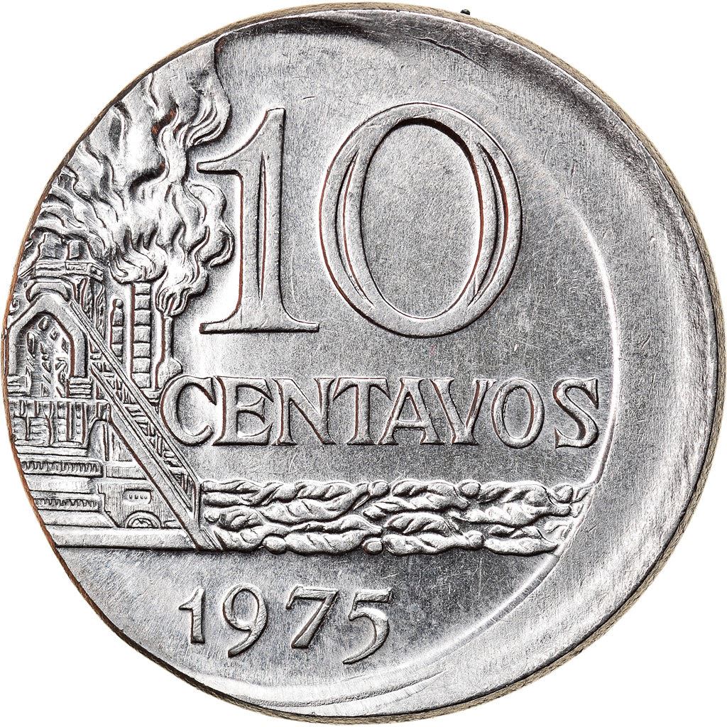 Brazil 10 Centavos Coin | magnetic | KM578.1a | 1974 - 1979