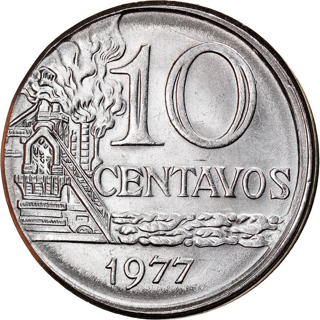 Brazil 10 Centavos Coin | magnetic | KM578.1a | 1974 - 1979