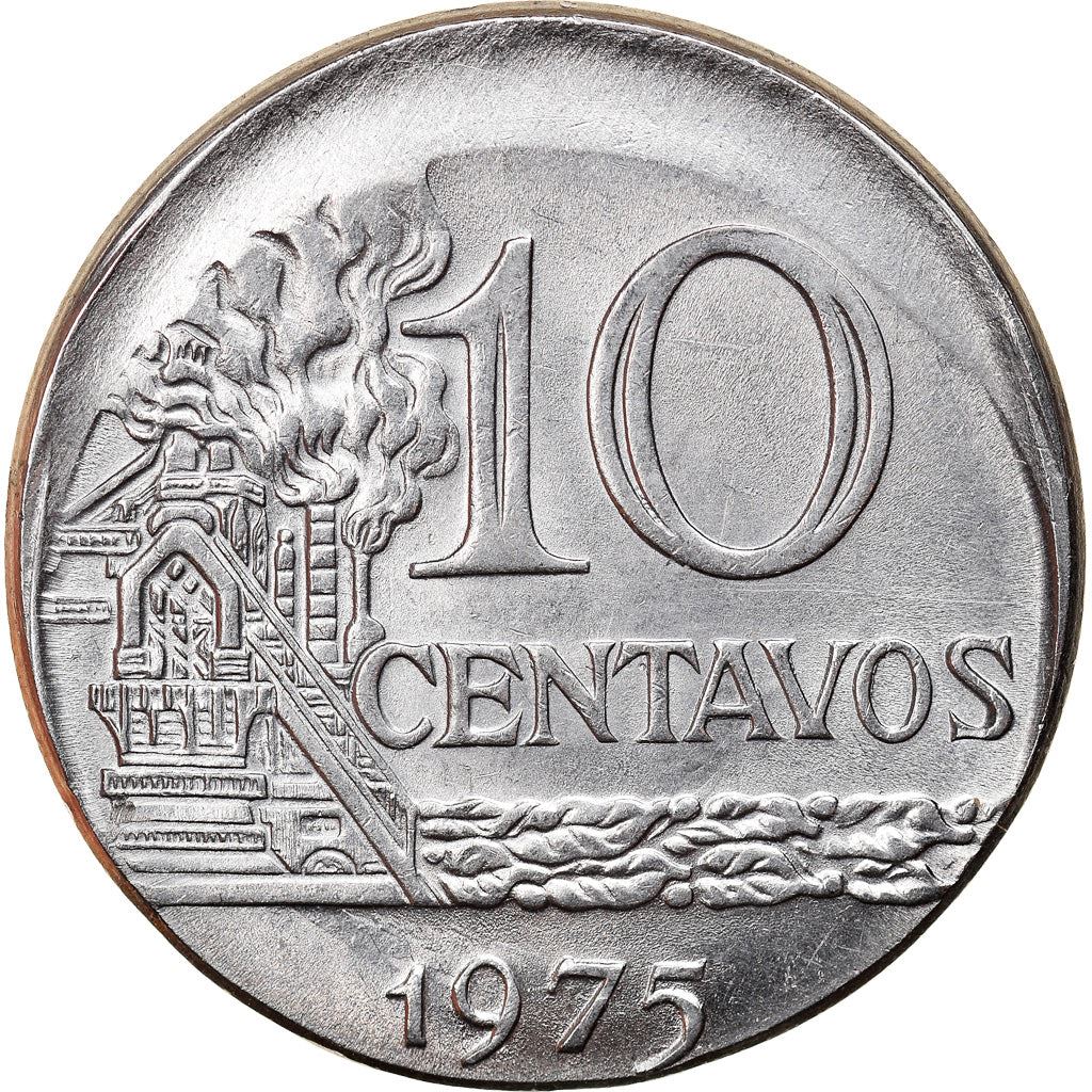 Brazil 10 Centavos Coin | magnetic | KM578.1a | 1974 - 1979