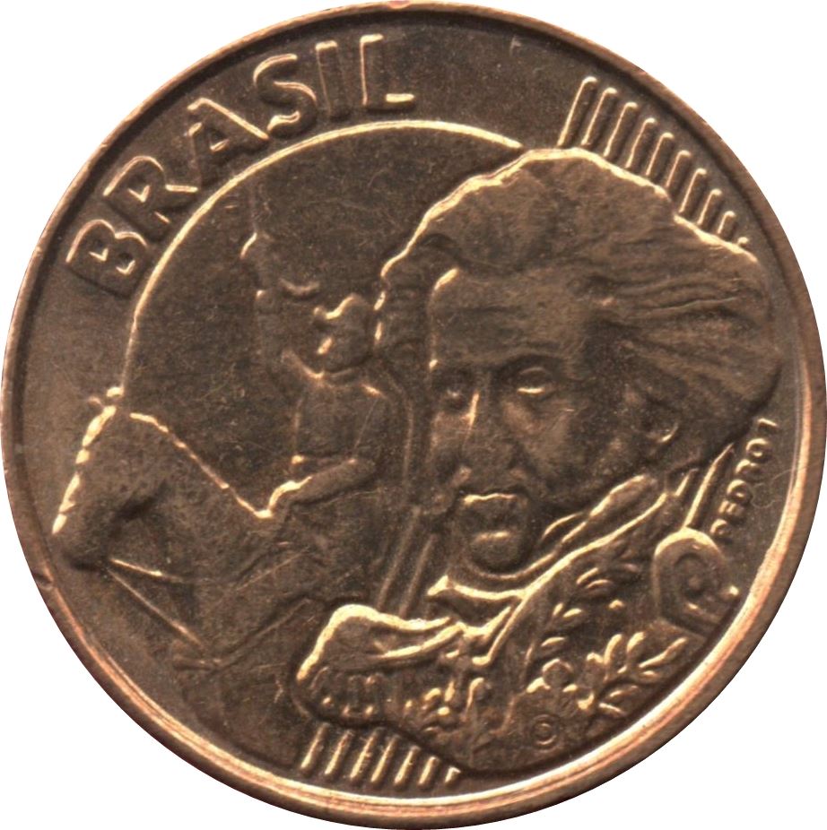 Brazil 10 Centavos Pedro I Coin KM649 1998 - 2021