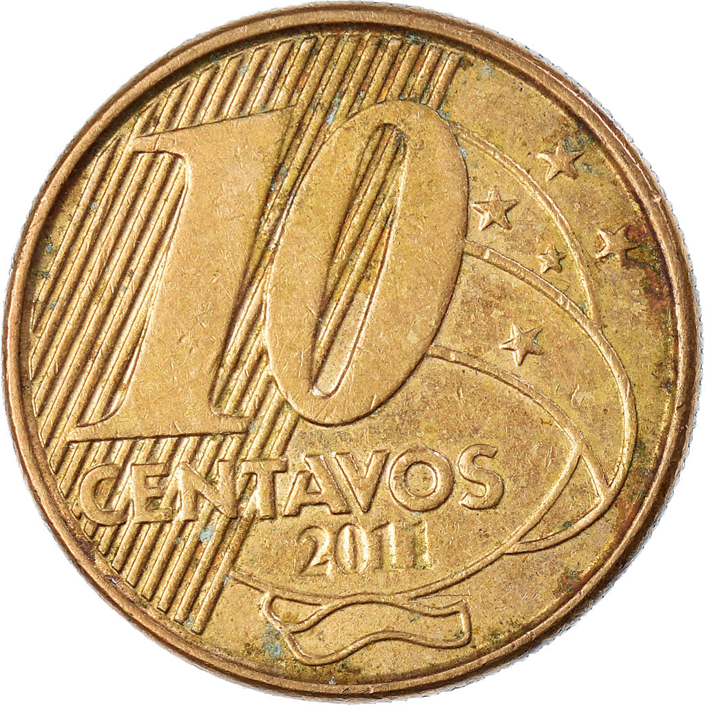 Brazil 10 Centavos Pedro I Coin KM649 1998 - 2021