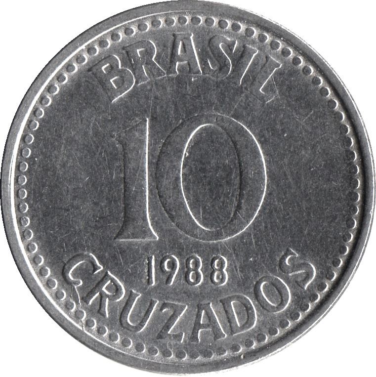 Brazil | 10 Cruzados Coin | KM607 | 1987 - 1988