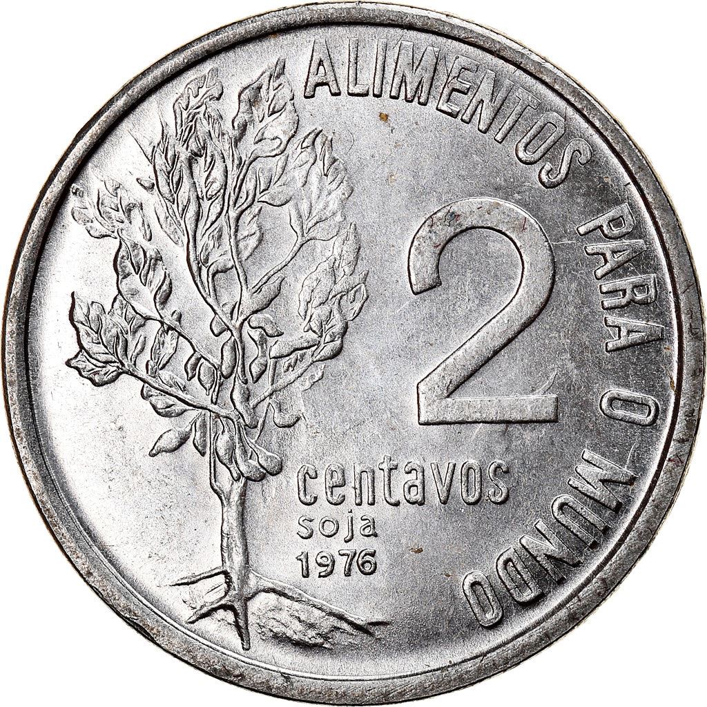 Brazil 2 Centavos Coin | FAO Soy Bean Plant | KM586 | 1975 - 1978