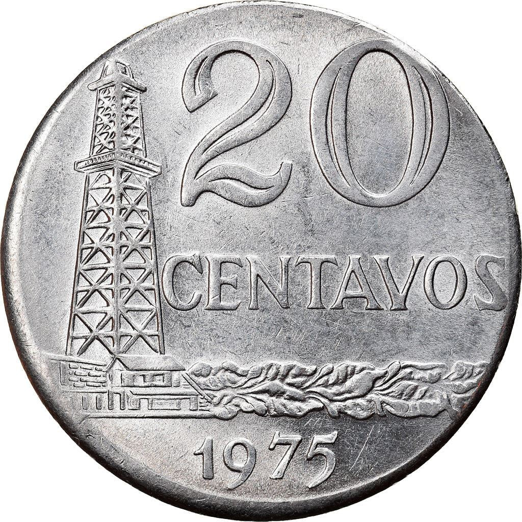 Brazil | 20 Centavos Coin | Oil Well | KM579.1a | 1975 - 1979