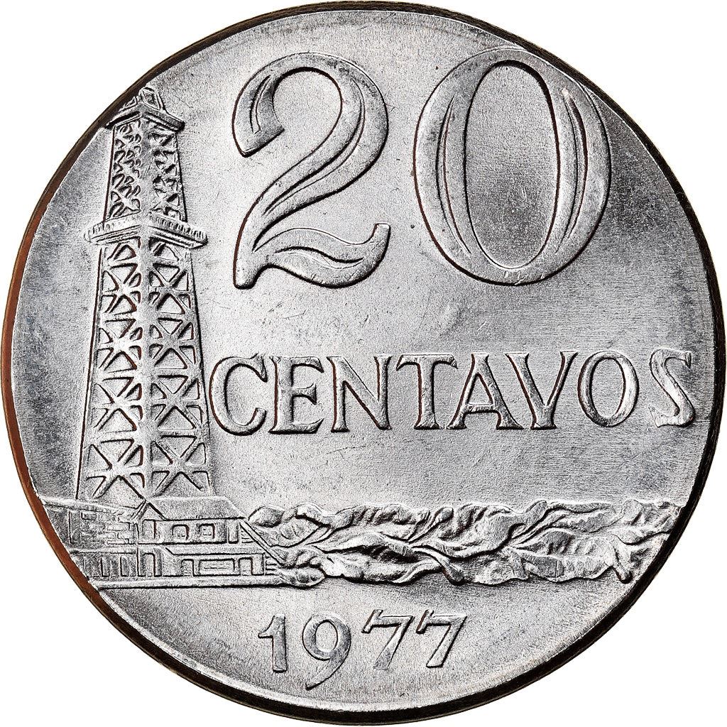 Brazil | 20 Centavos Coin | Oil Well | KM579.1a | 1975 - 1979