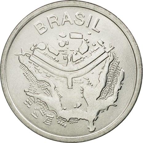 Brazil | 50 Cruzeiros | Map of Brasilia | KM594.2 | 1985 - 1986