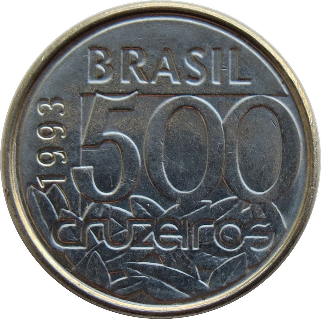 Brazil 500 Cruzeiros Coin KM624 1992 - 1993