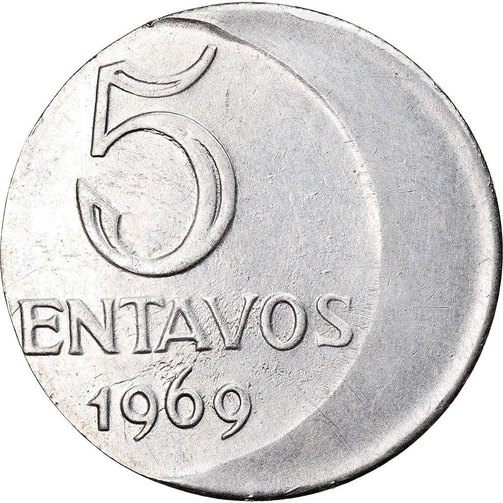 Brazilian 5 Centavos Coin | KM577.2 | Brazil's effigy of Liberty | 1969 - 1975