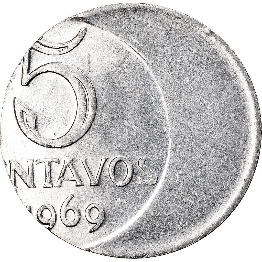 Brazilian 5 Centavos Coin | KM577.2 | Brazil's effigy of Liberty | 1969 - 1975