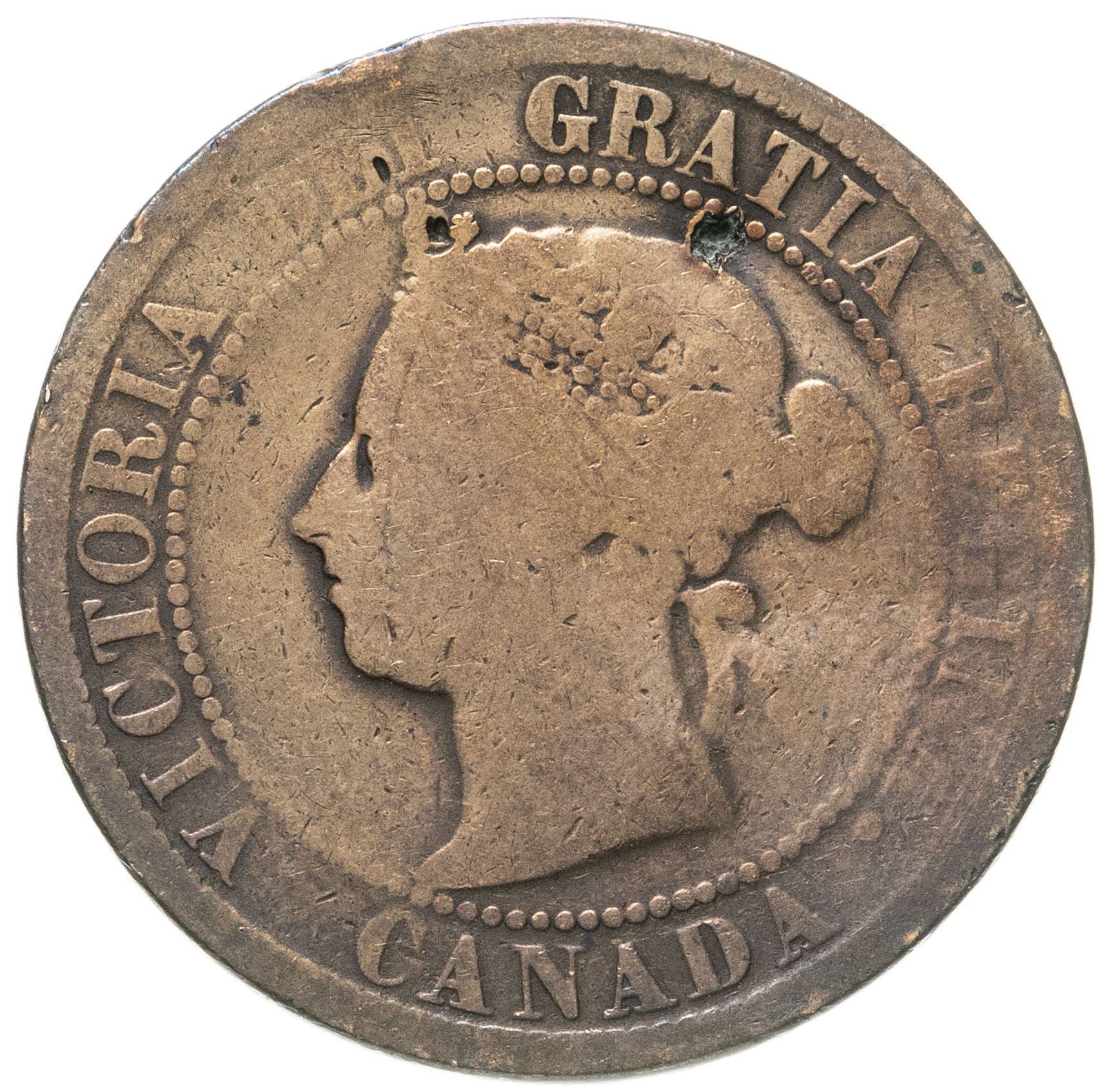 Canada 1 Cent Coin | Queen Victoria | KM7 | 1876 - 1901