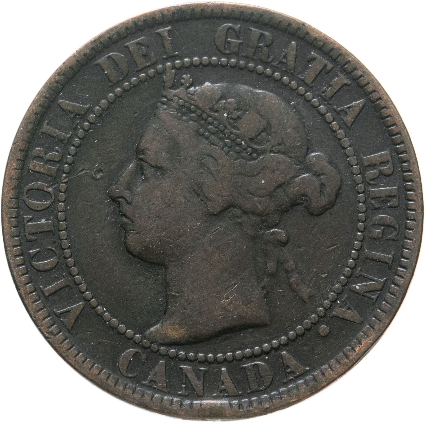 Canada 1 Cent Coin | Queen Victoria | KM7 | 1876 - 1901