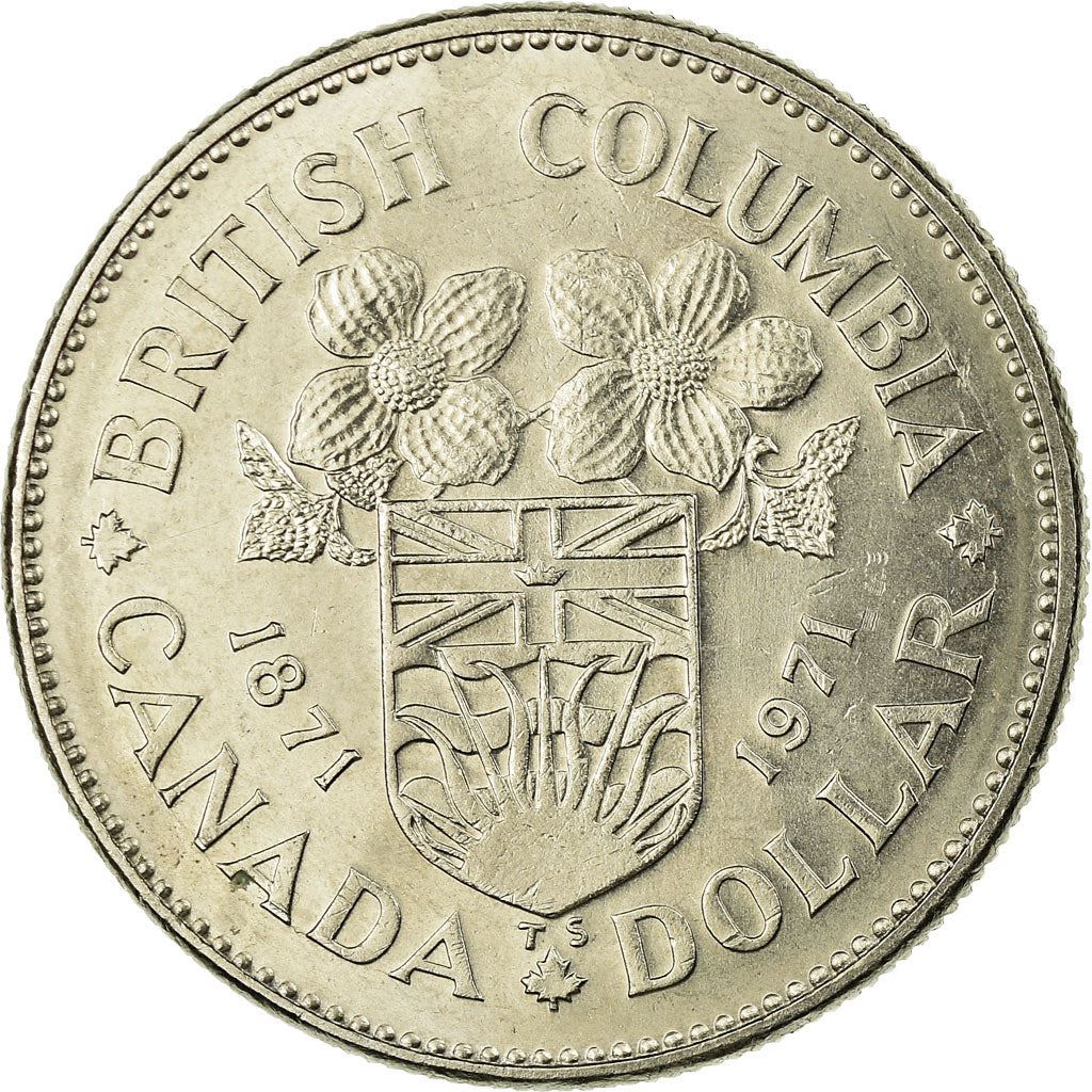 Canada 1 Dollar Coin | Queen Elizabeth II | British Columbia | KM79 | 1971