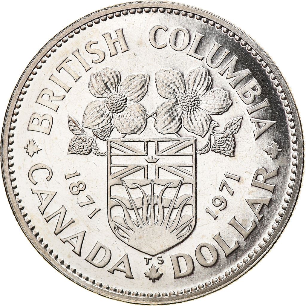 Canada 1 Dollar Coin | Queen Elizabeth II | British Columbia | KM79 | 1971