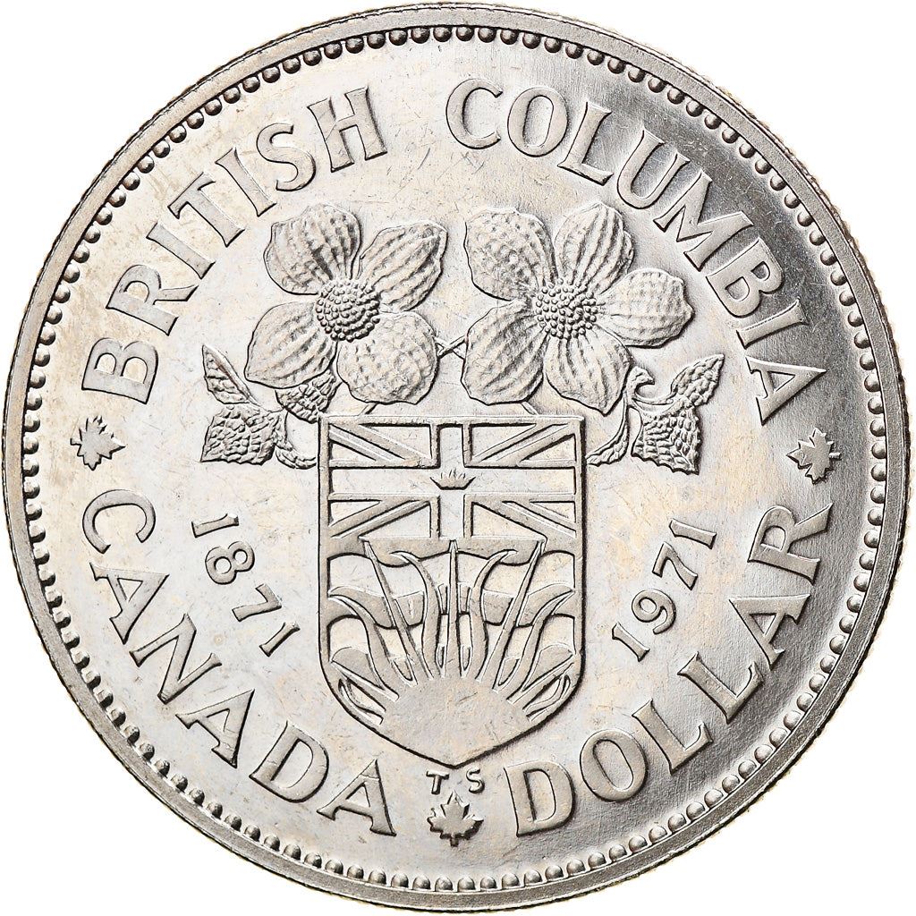 Canada 1 Dollar Coin | Queen Elizabeth II | British Columbia | KM79 | 1971