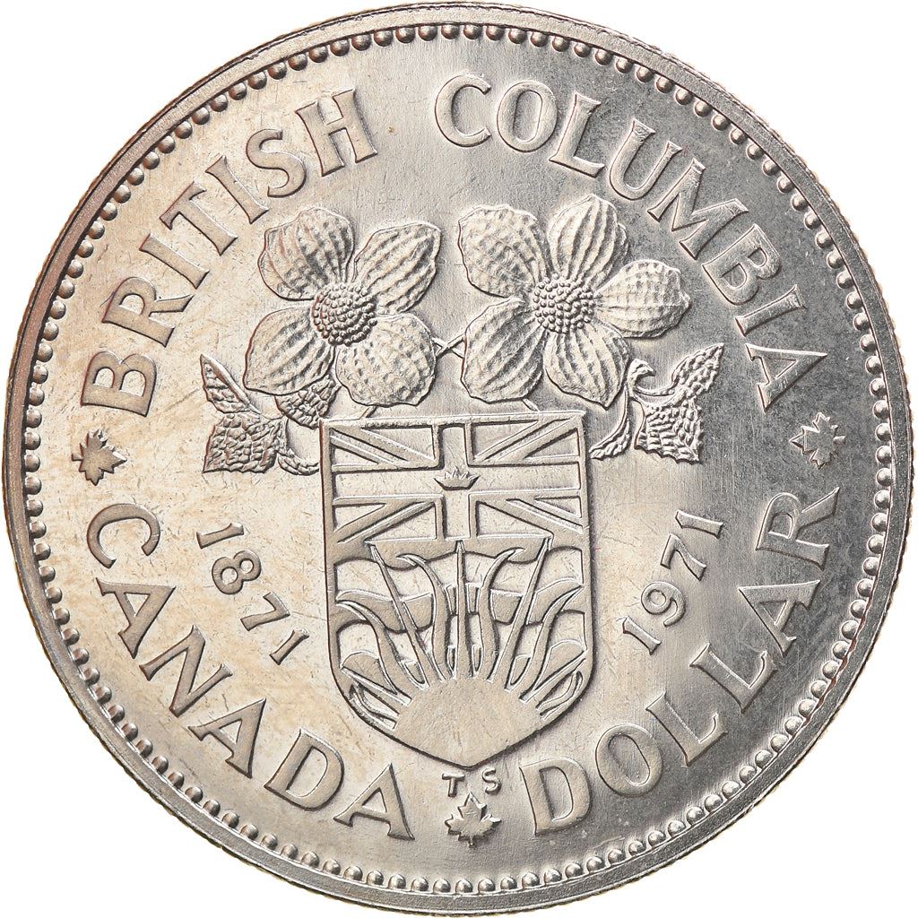 Canada 1 Dollar Coin | Queen Elizabeth II | British Columbia | KM79 | 1971