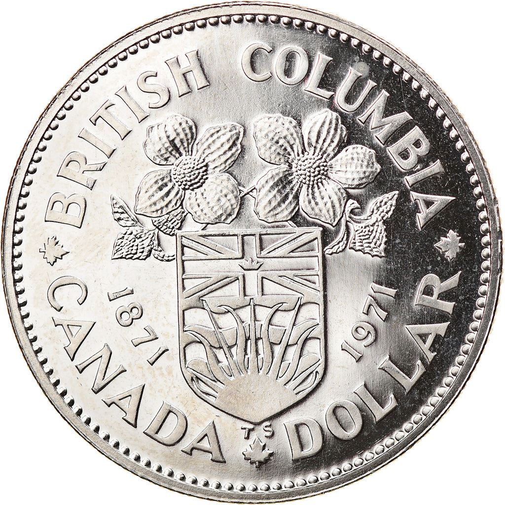 Canada 1 Dollar Coin | Queen Elizabeth II | British Columbia | KM79 | 1971