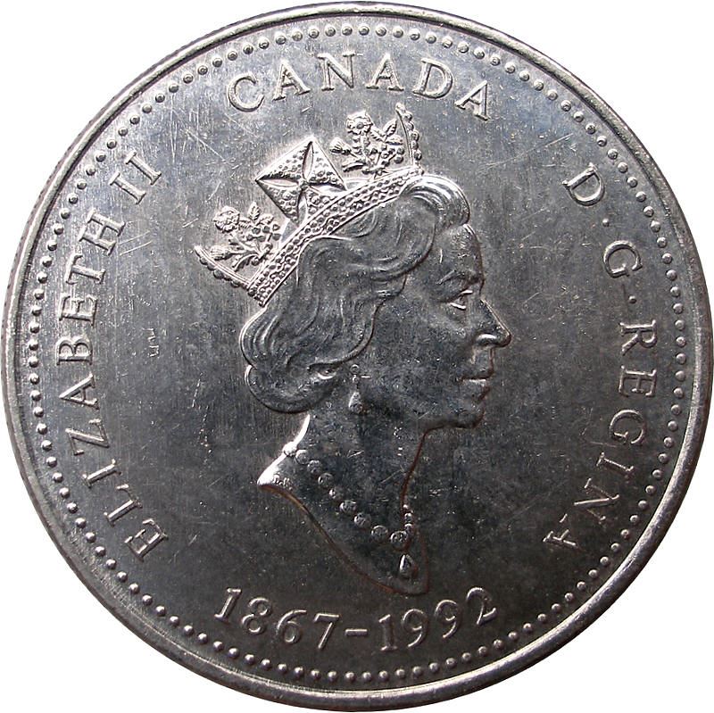 Canada 25 Cents Coin | Queen Elizabeth II | Jack Pine | KM223 | 1992