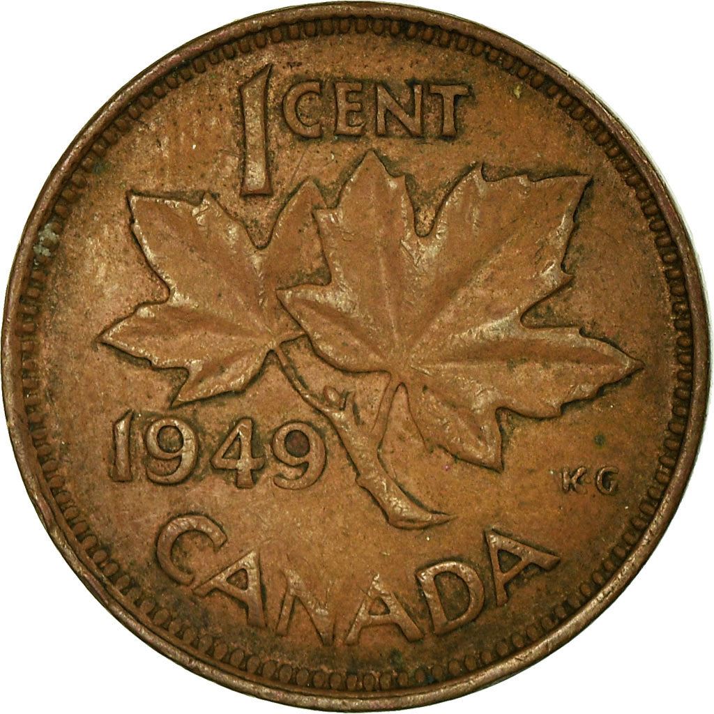 Canada Coin Canadian 1 Cent | King George VI | Maple Leaf | KM41 | 1948 - 1952